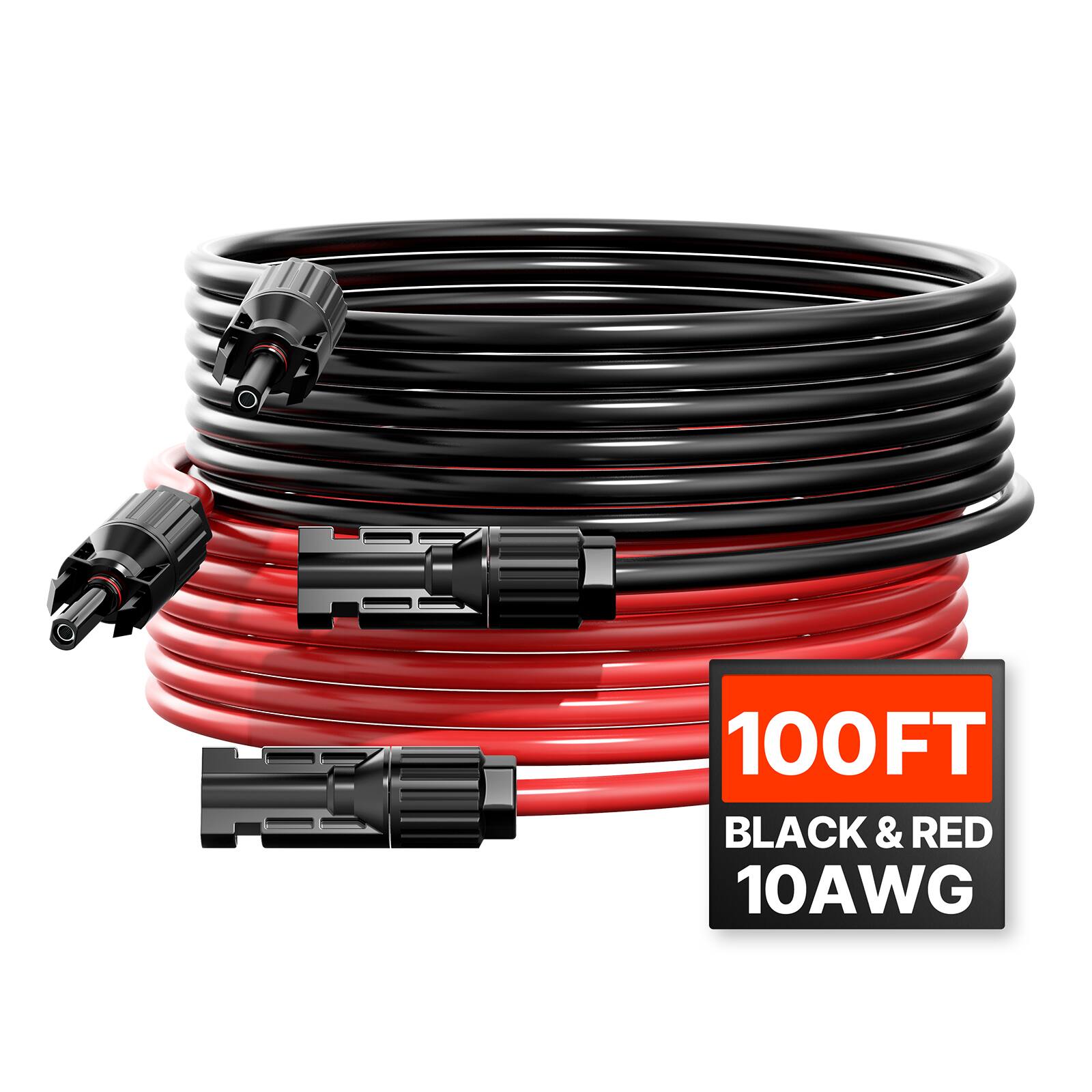 100FT BLACK & RED 10AWG