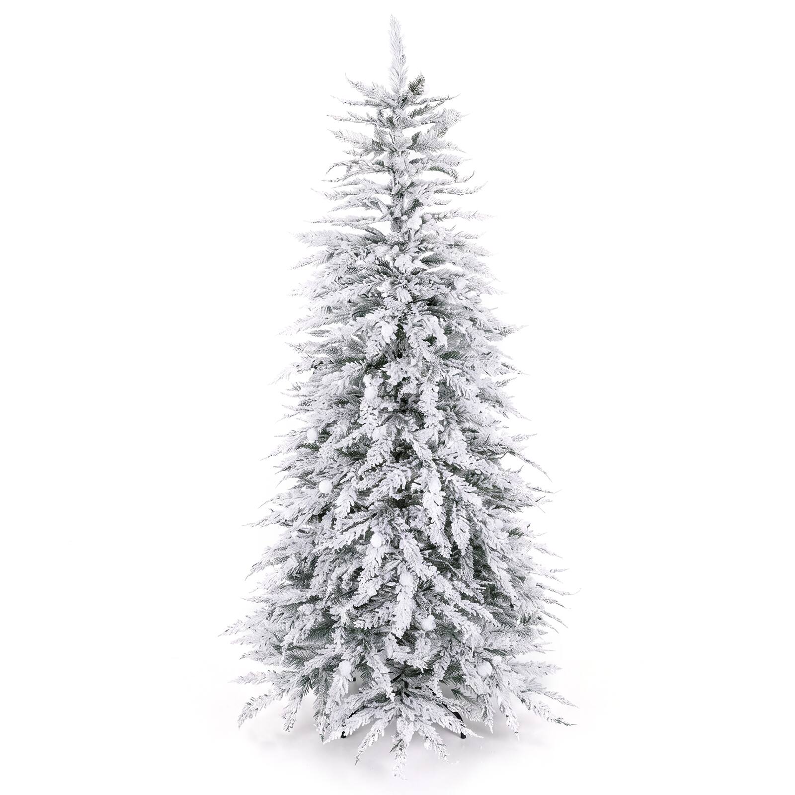 Alt View 9. Costway - Costway 6 ft Flocked Cypress Christmas Tree with 526 Full PE Branch Tips, 280 LED Lights Sparse-Style - White.