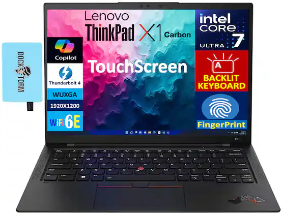 Lenovo ThinkPad X1 Carbon
Intel Core 7 Ultra
TouchScreen
Backlit Keyboard
WUXGA 1920x1200
Thunderbolt 4
WiFi 6E
Fingerprint
Copilot
Dock Torm