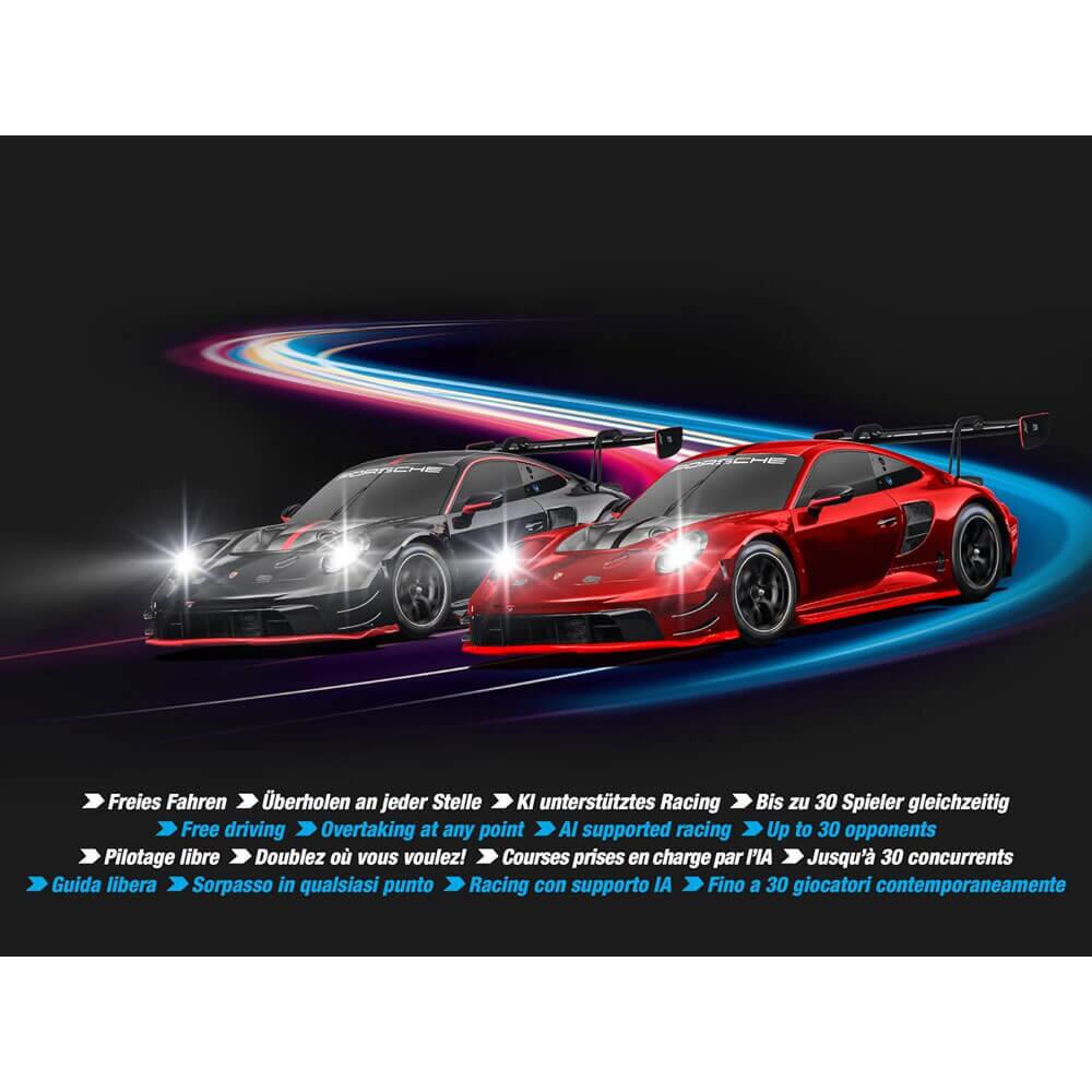 Sure, here is the corrected and grouped text:

- Freies Fahren
- Überholen an jeder Stelle
- KI unterstütztes Racing
- Bis zu 30 Spieler gleichzeitig

- Free driving
- Overtaking at any point
- AI supported racing
- Up to 30 opponents

- Pilotage libre
- Doublez où vous voulez!
- Courses prises en charge par PIA
- Jusqu'à 30 concurrents

- Guida libera
- Sorpasso in qualsiasi punto
- Racing con supporto IA
- Fino a 30 giocatori contemporaneamente