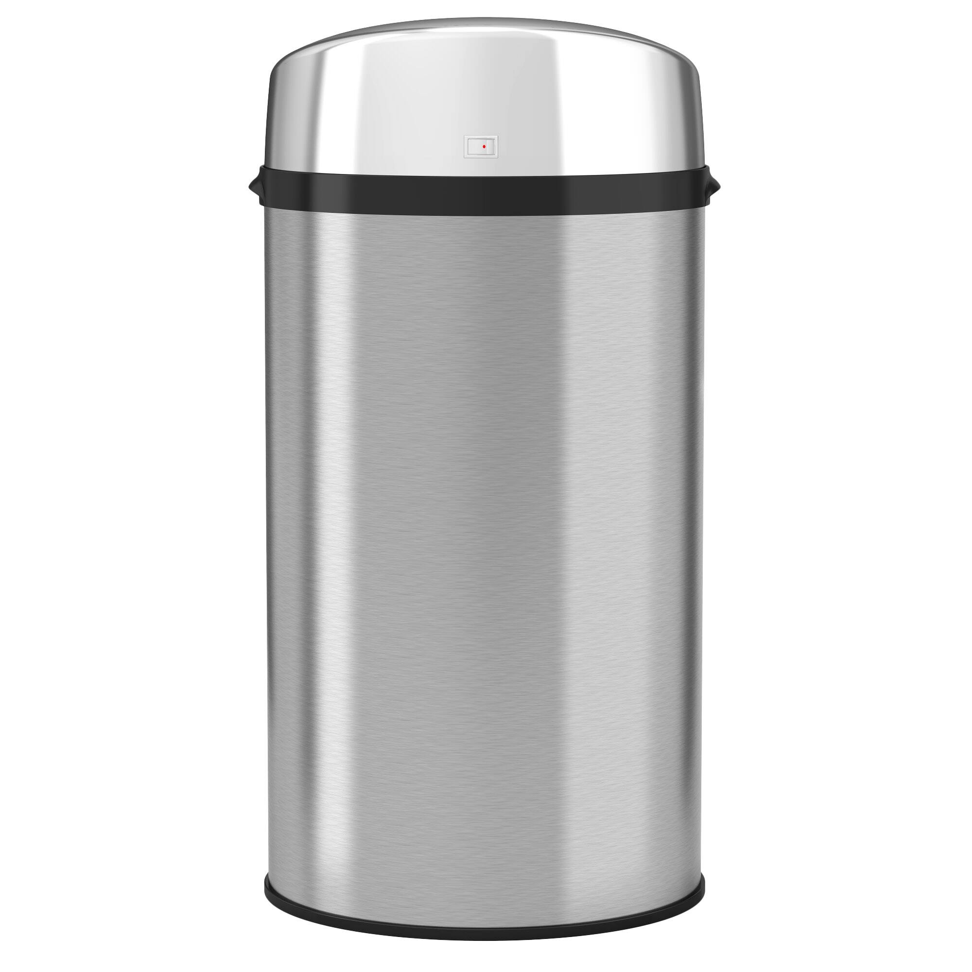 Alt View 16. iTouchless - NX 8-Gal. Touchless Round Trash Can - Stainless Steel.