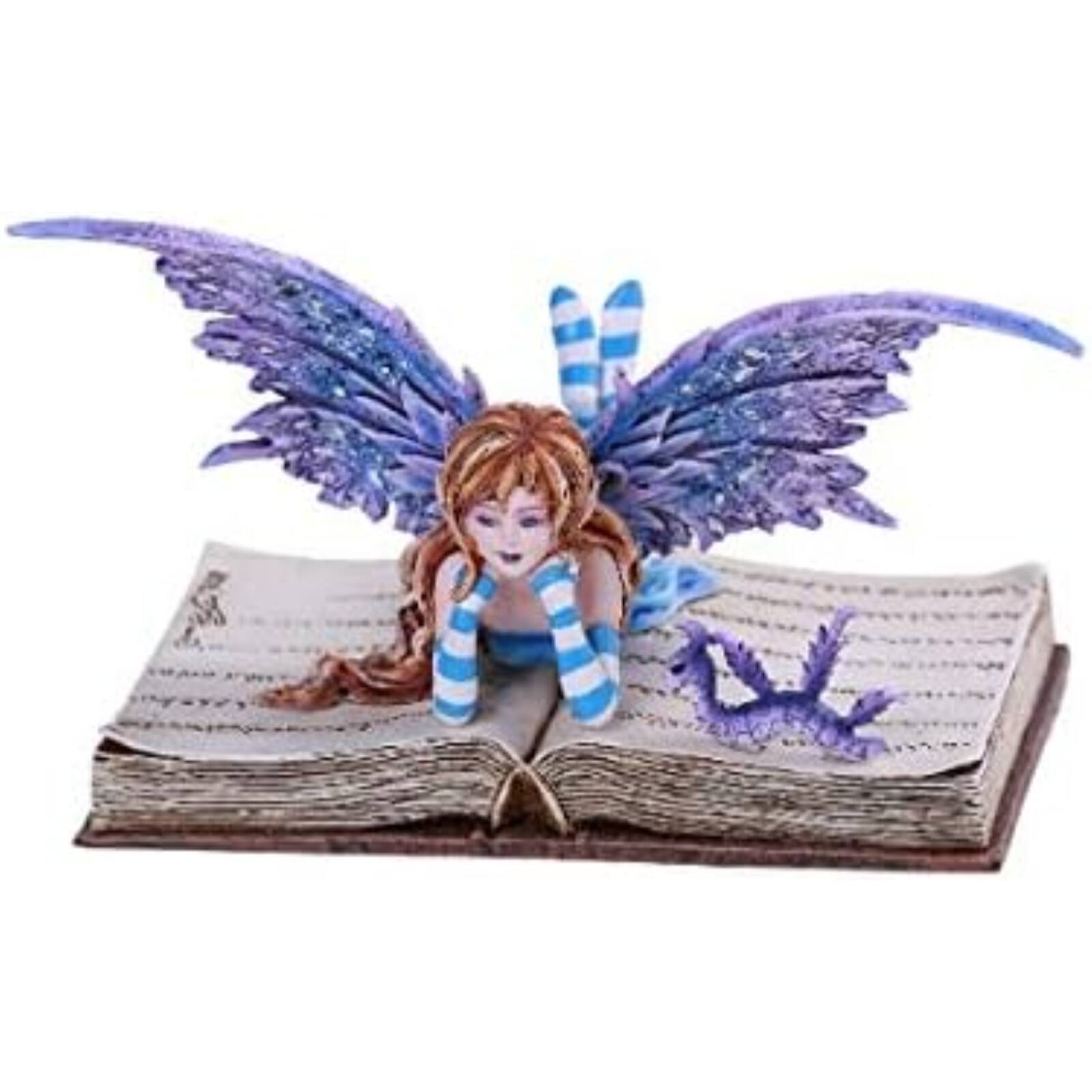 Front. Pacific Trading - Amy Brown Bookworm Fairy Resin Collectible Figurine 7.25 inch.