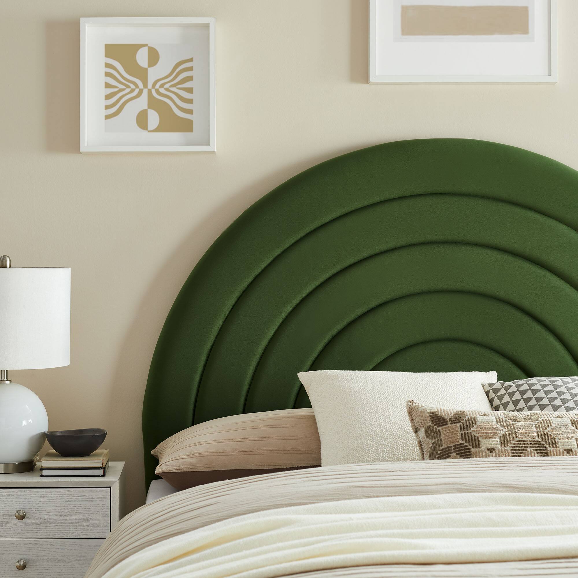 Alt View 3. Modway - Solana Arched Performance Velvet Queen Headboard by Modway - Green.