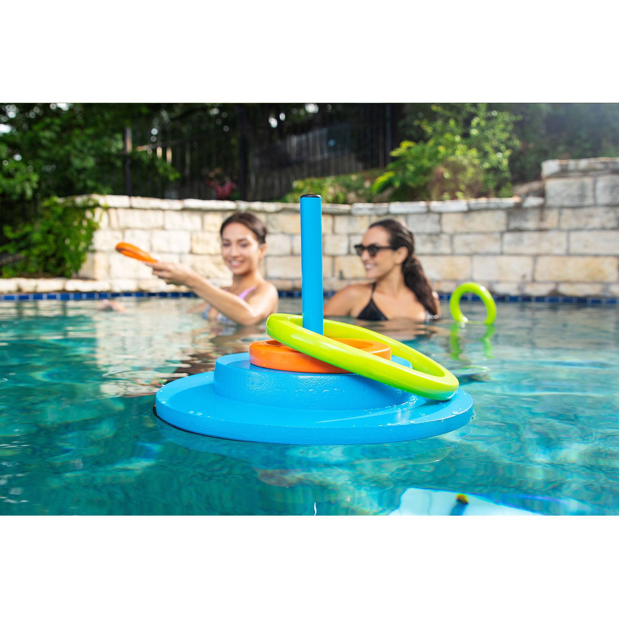 Alt View 1. TRC Recreation - TRC Recreation Floating Foam Ring Toss Swimming Pool Game with 4 Rings, Orange - Orange.