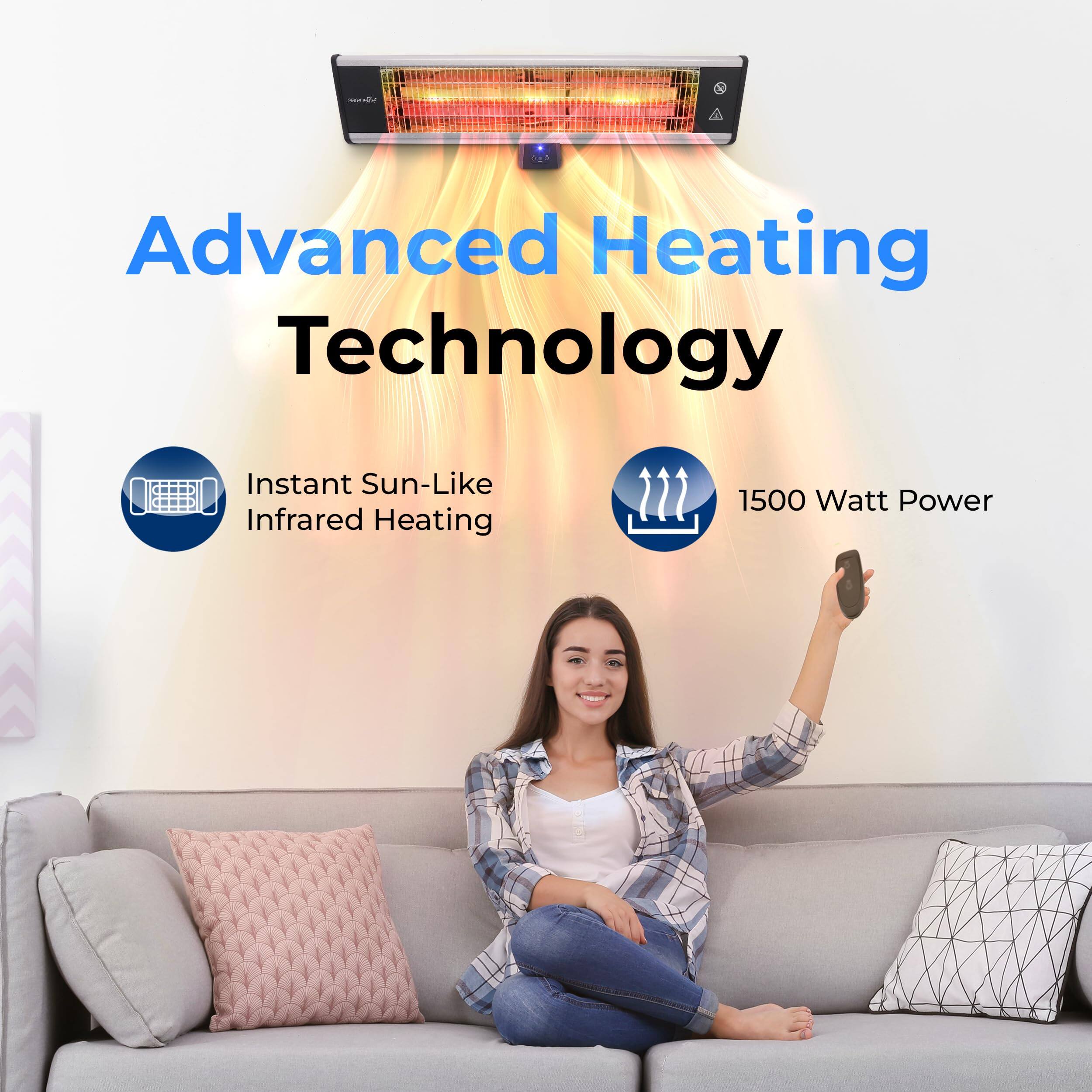 - Advanced Heating Technology
- Instant Sun-Like Infrared Heating
- 1500 Watt Power