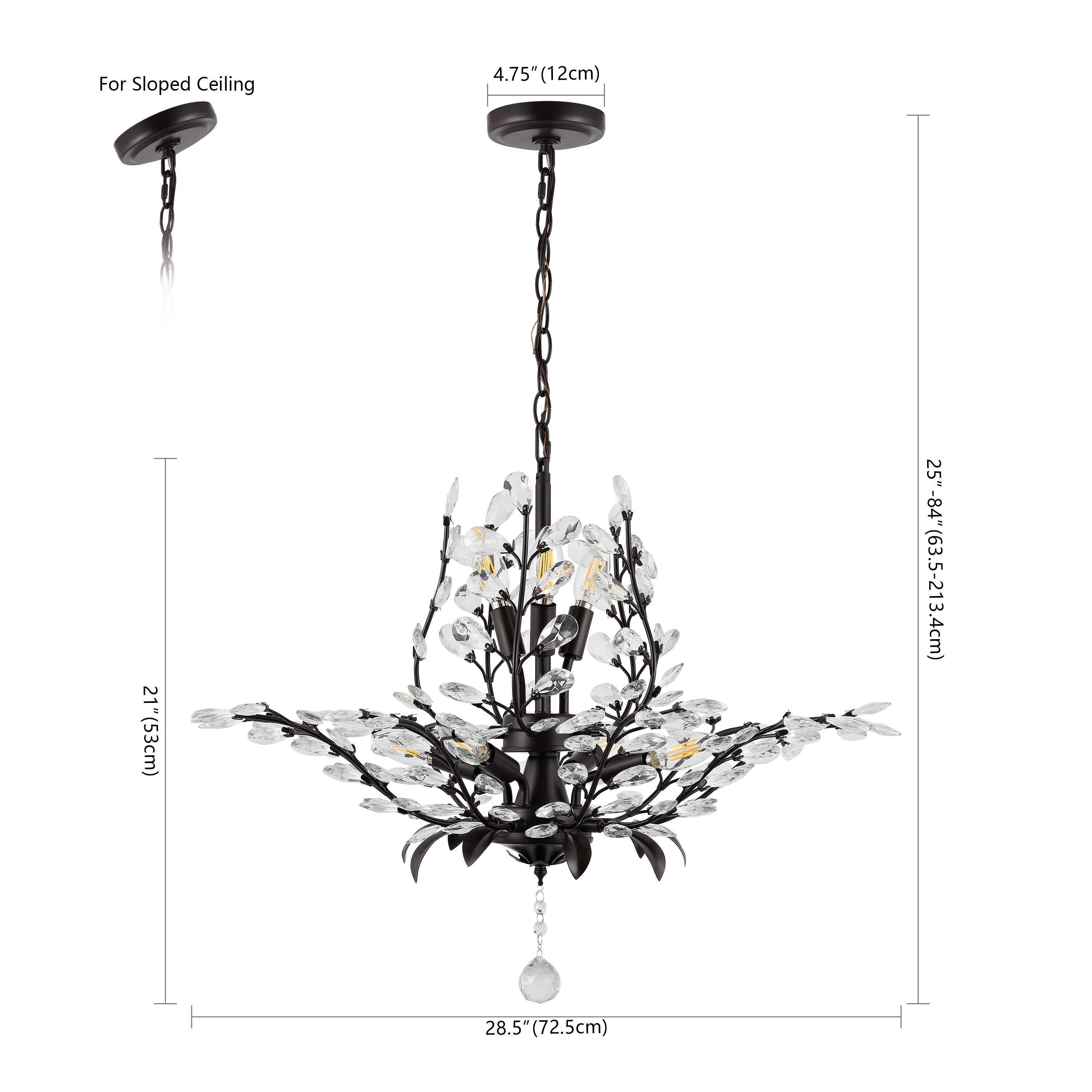 For Sloped Ceiling  
4.75" (12cm)  
1 21" (53cm)  
25"-84" (63.5-213.4cm)  
28.5" (72.5cm)