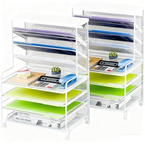 2 Pack 8 Tier-White-File Folder