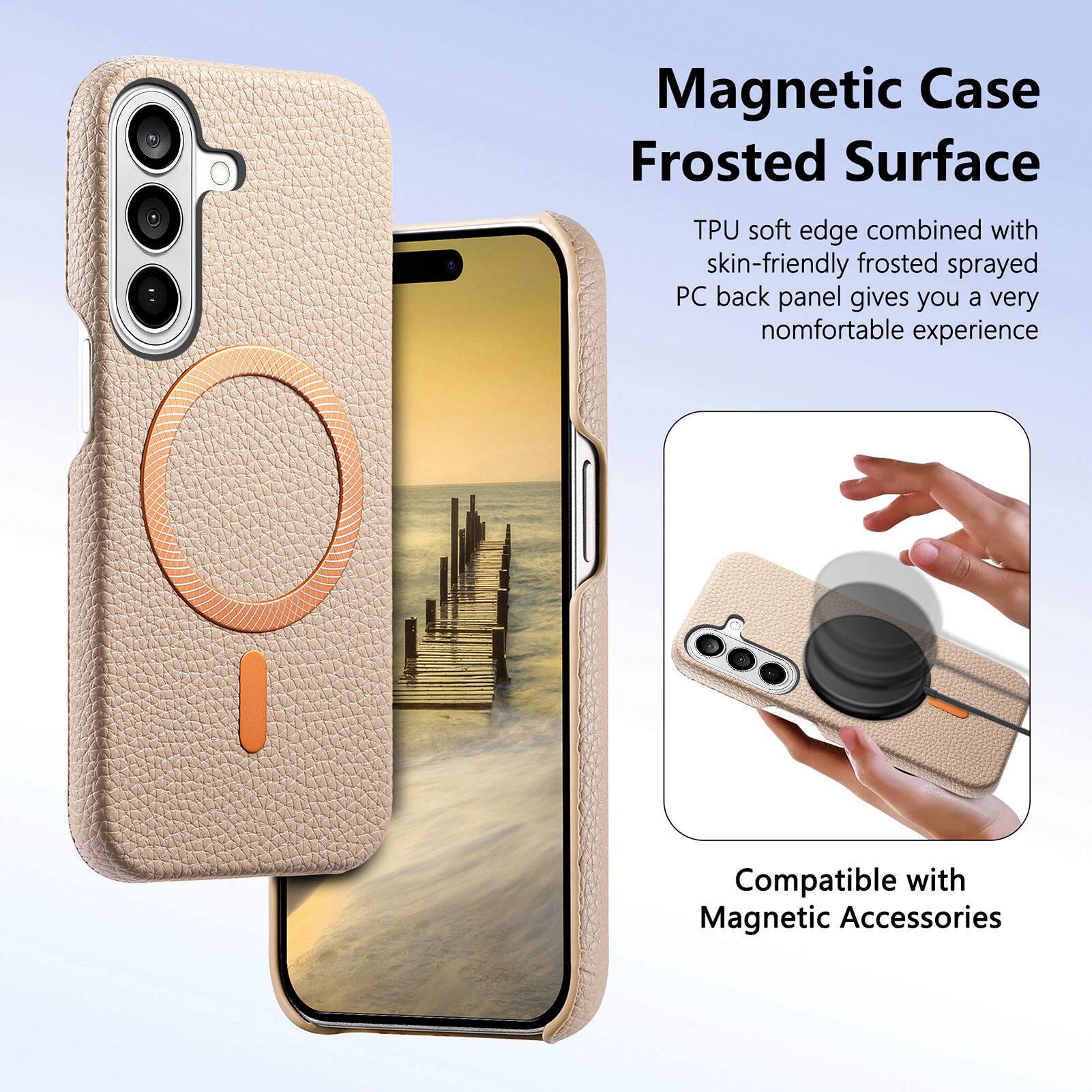 Magnetic Case Frosted Surface

TPU soft edge combined with skin-friendly frosted sprayed PC back panel gives you a very comfortable experience

Compatible with Magnetic Accessories