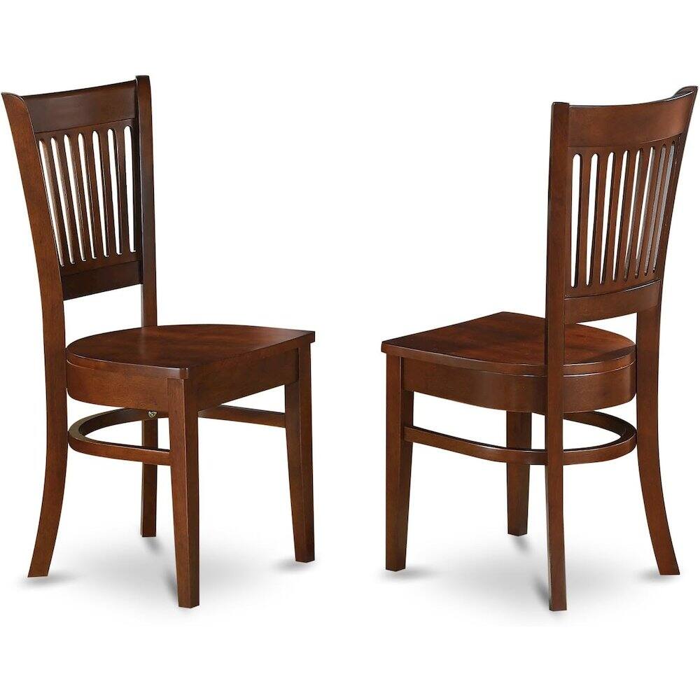 Back. FurniFact - Solid Wood 5 Pc Dining Table Set with 4 Chairs - Espresso.