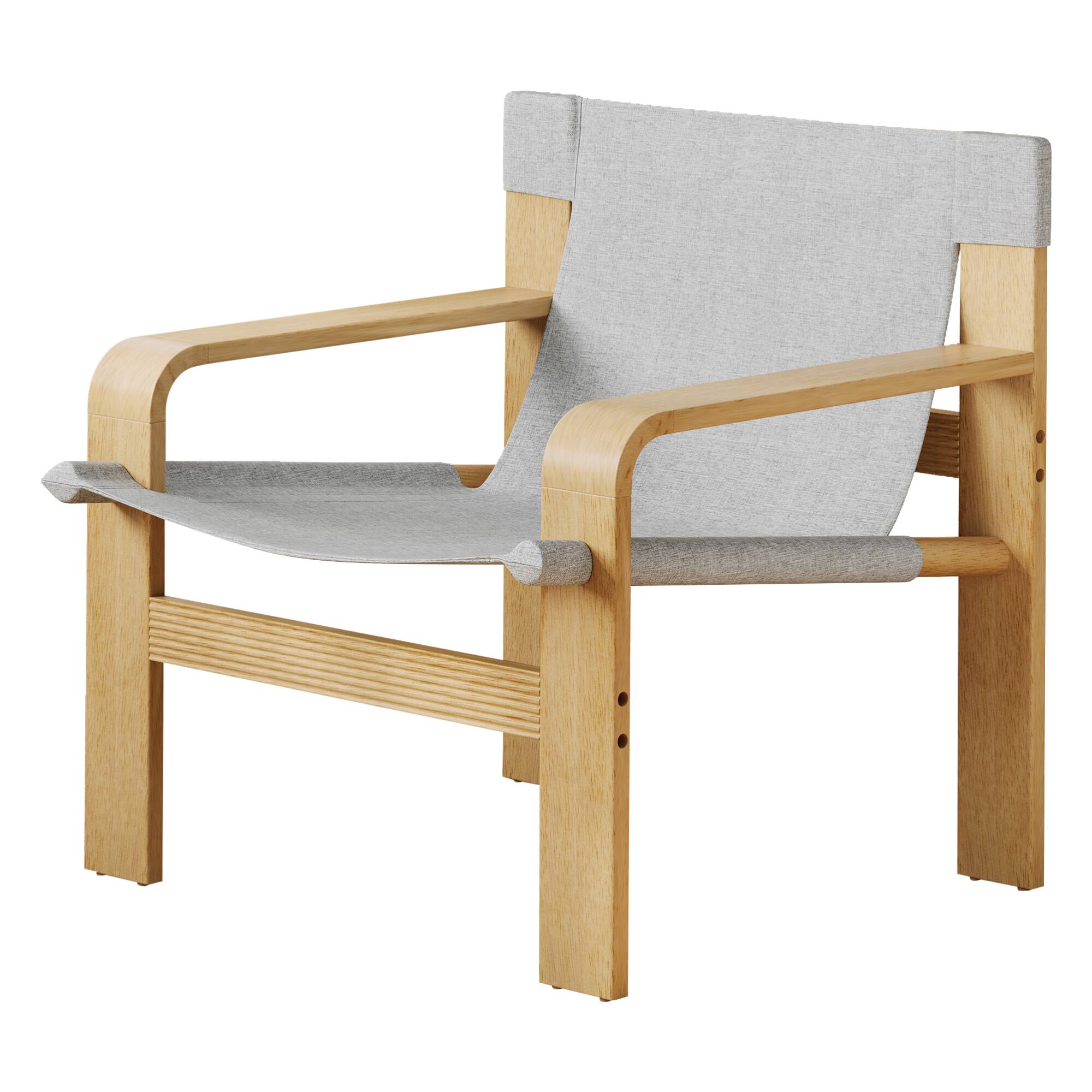 Alt View 2. GOODSILO - Modern Accent Lounge Chair with Wide Armrests and Detachable Washable Fabric Cover - Light Grey.