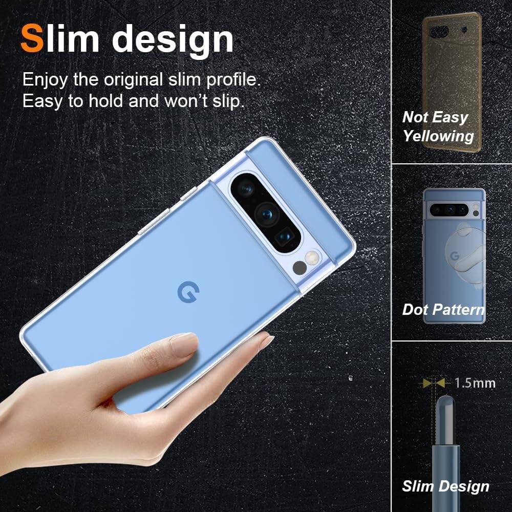 Slim design, Enjoy the original slim profile. Easy to hold and won't slip. Not Easy Yellowing, Dot Pattern, 1.5mm Slim Design
