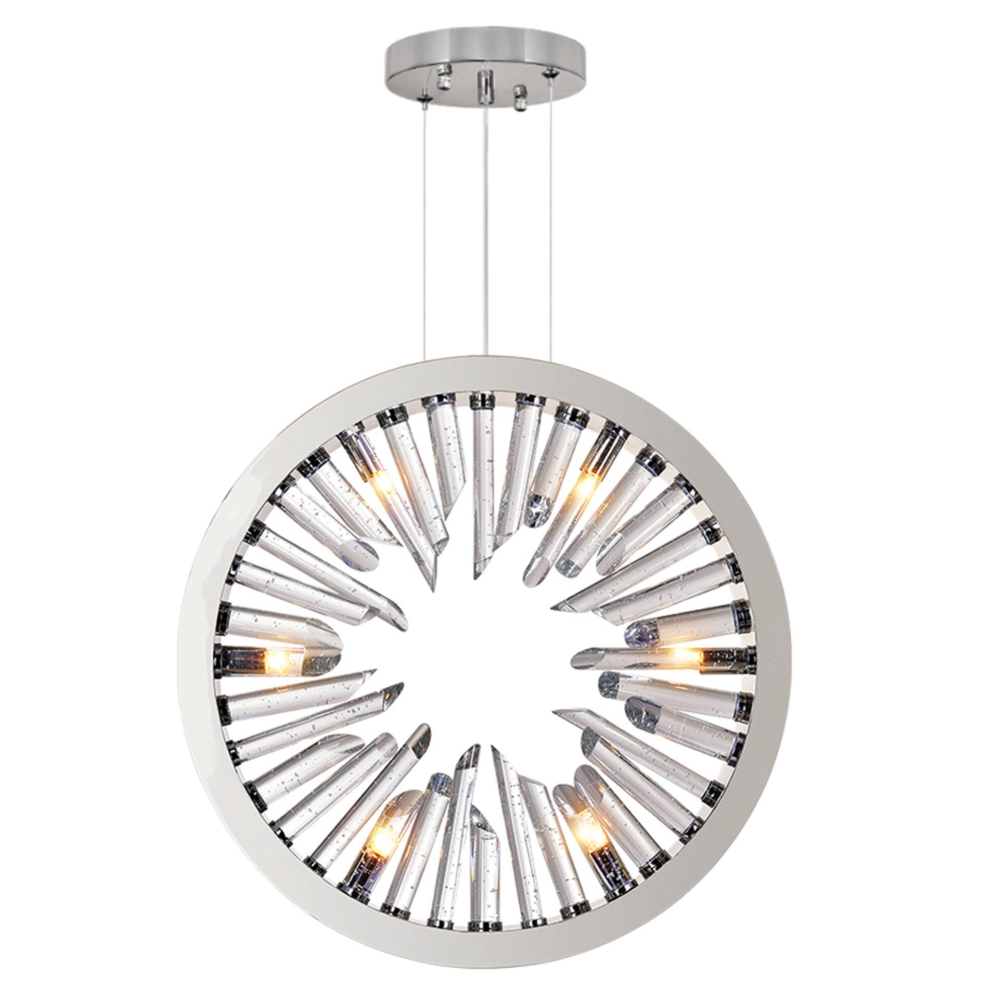 Angle. CWI Lighting - Spiked 6 Light Chandelier With Polished Nickel Finish - Polished Nickel.