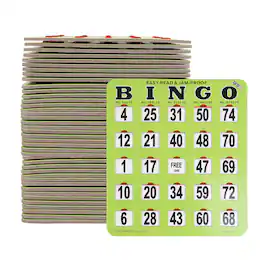 GSE Games & Sports Expert - 200-Pack Jumbo Easy-Read Shutter Bingo Cards, Finger-Tip Shutter Slide Bingo Cards with Sliding Windows