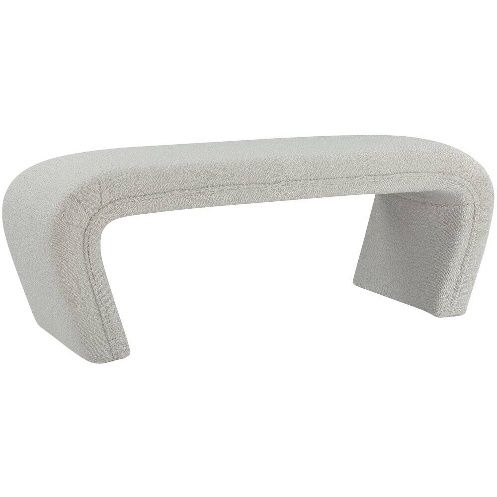 Alt View 3. Meridian Furniture - Odelia Cream Boucle Fabric Bench - Beige.