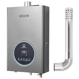 VEVOR - Gas Tankless Water Heater, 4.3Gal Indoor 100000 BTU Instant Hot Water Heater, Smart Temperature Control - Gray