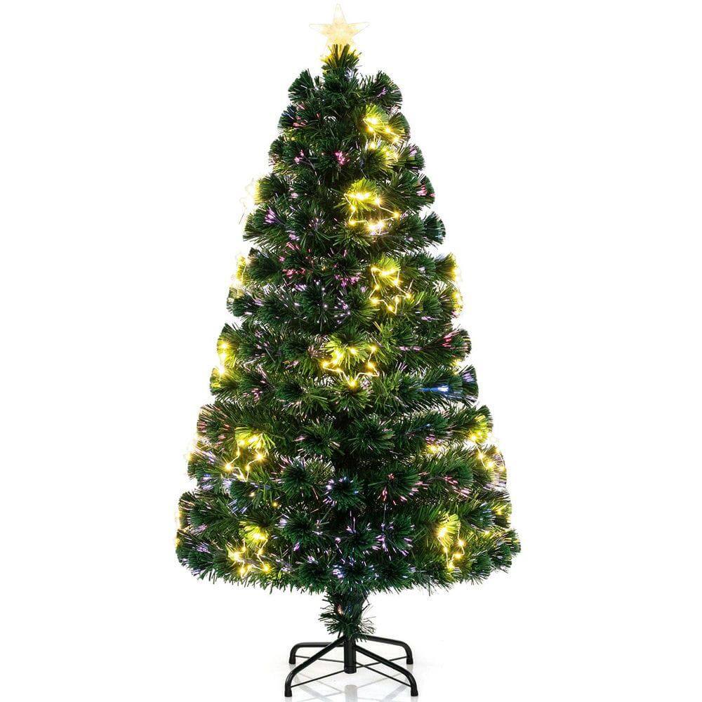 Front. Resenkos - Resenkos 5-Ft Pre-Lit Artificial Christmas Tree - Included Star Tree Topper, Green - Green.