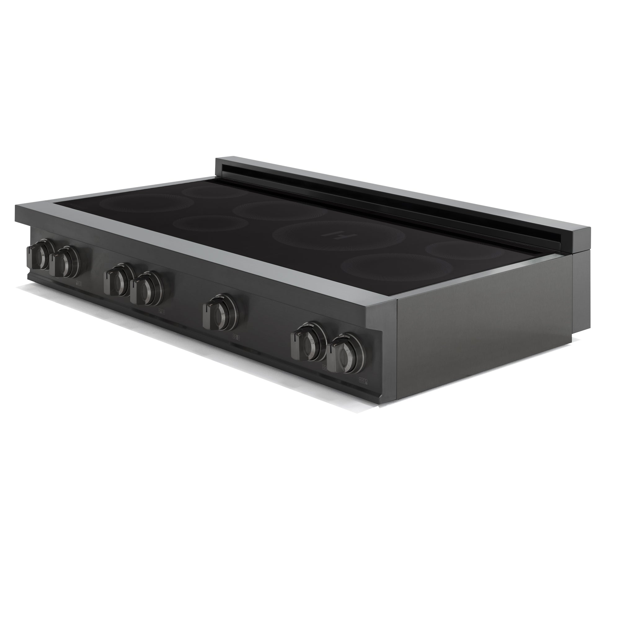 Back. Induction Hardware - 48 Inch Induction Range CookTop, 7 burners - Black.