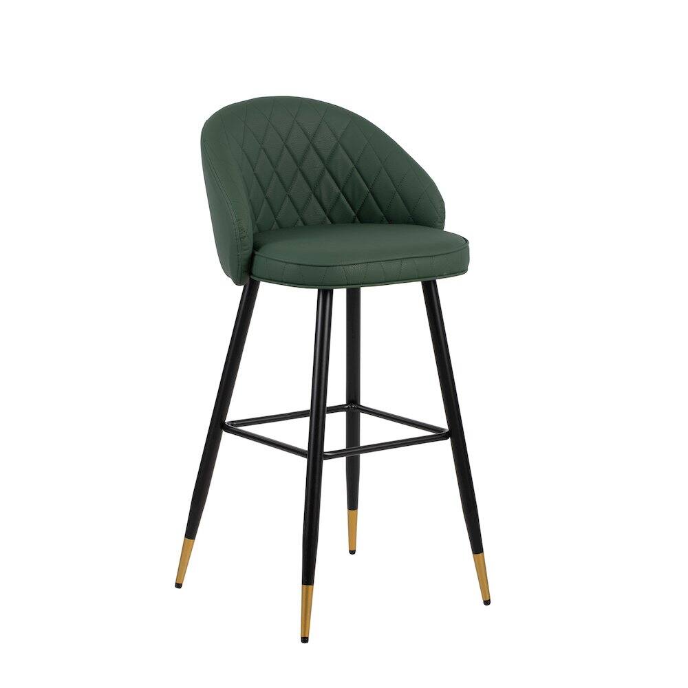 Angle. New Classic Furniture - New Classic Furniture Oliver Vegan Leather Bar Chair in Green (Set of 4) - Green.