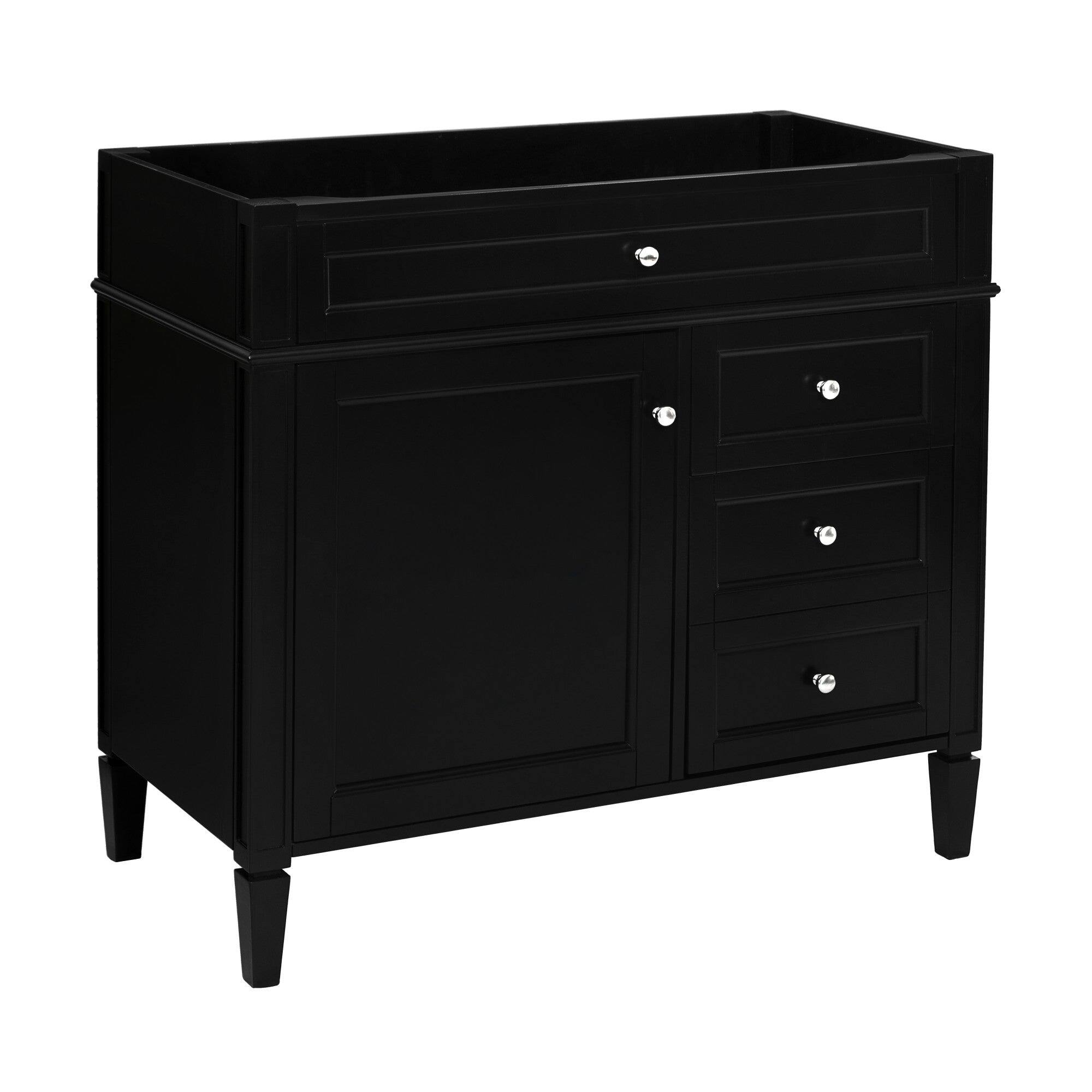 Alt View 2. Boyel Living - 36 Inch Modern Bathroom Vanity Cabinet Two Drawers Tip Out No Sink Black - Black.