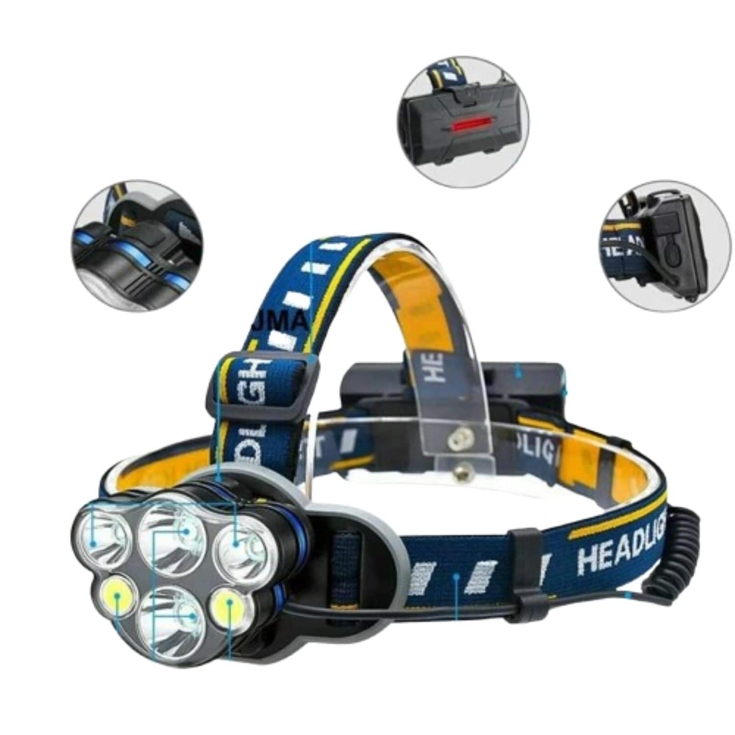 Home Collection - 5X LED Rechargeable Headlamp – Super Bright Head Light Flashlight