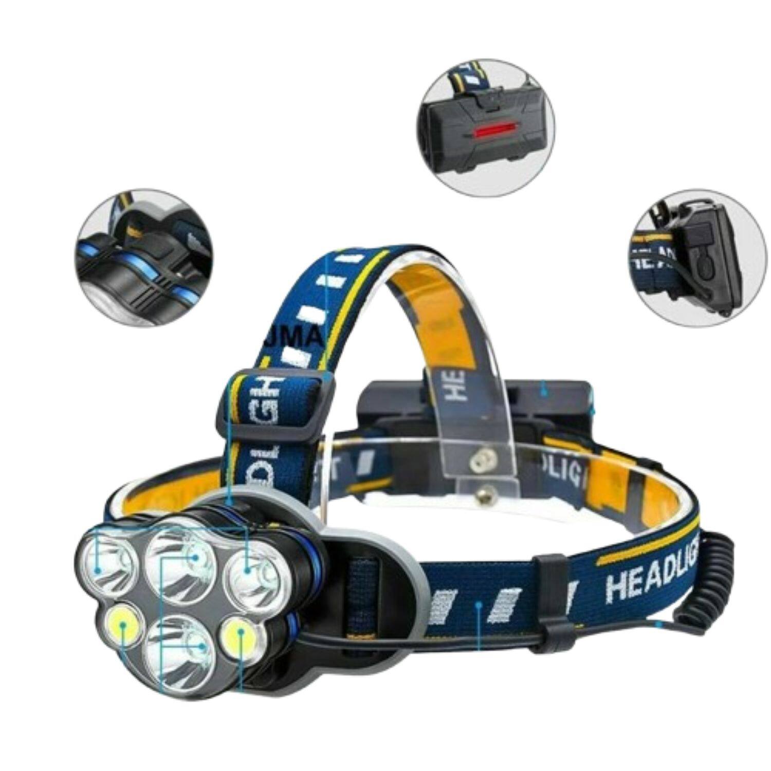 Home Collection - 5X LED Rechargeable Headlamp – Super Bright Head Light Flashlight