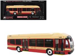 Iconic Replicas - Nova Bus LFS HEV Transit Bus Hamilton Street Railway 150th Anniversary Cream Red 1/87 HO Bus Motorcoach Limited 504 pcs - Cream and Red