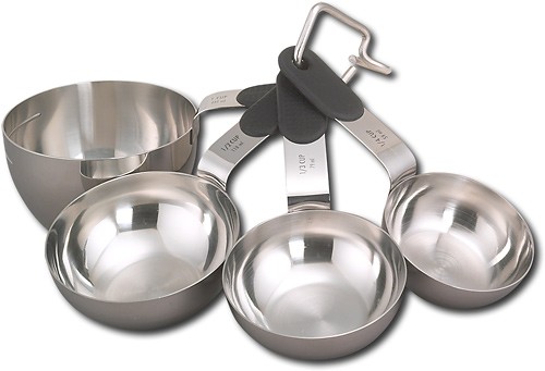 KitchenAid Set of 4 Dishwasher Safe Measuring-cups in Grey