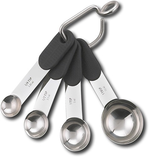 Best Buy: KitchenAid Measuring Spoons with Silicone Handles Stainless-Steel  KSH2S057OB