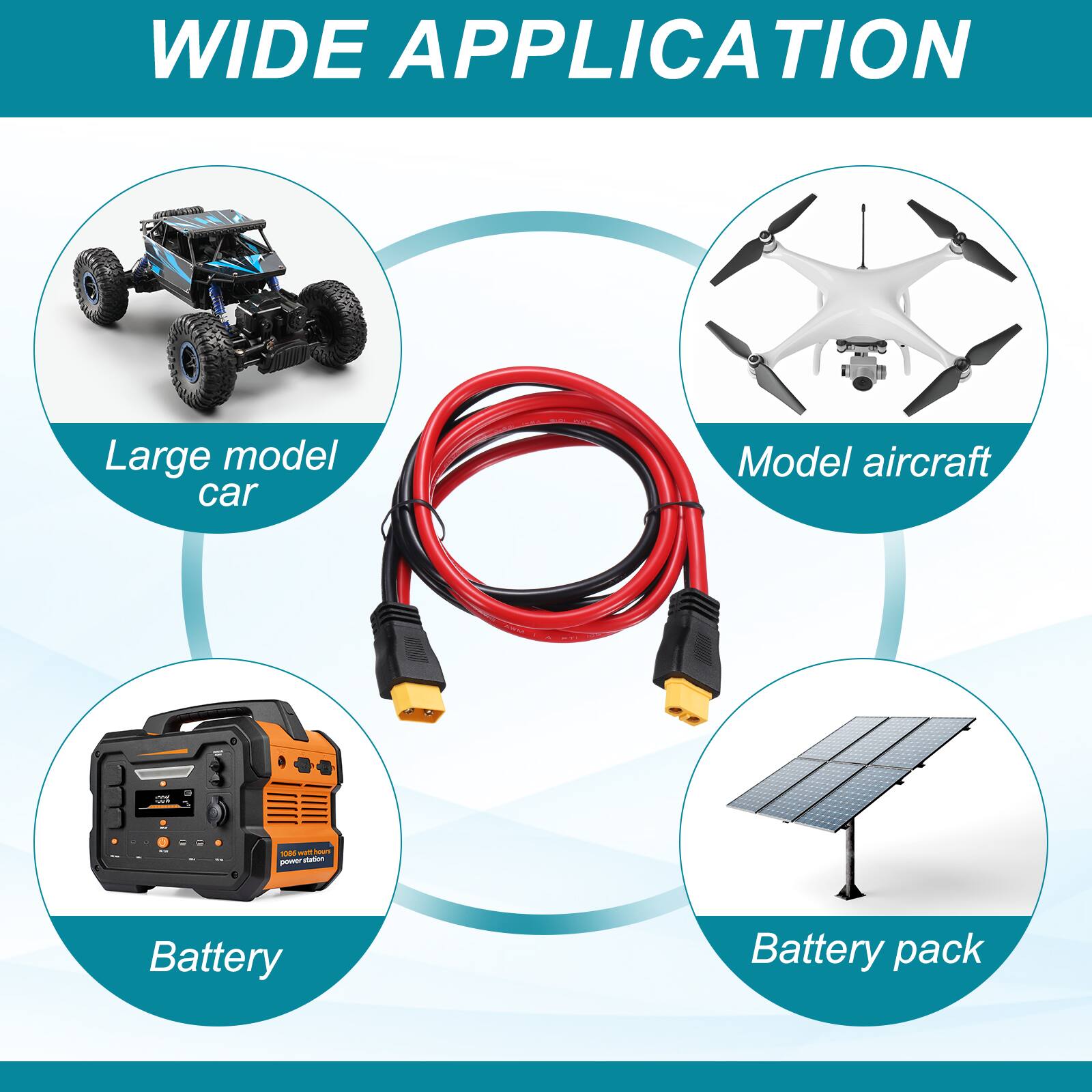 WIDE APPLICATION

- Large model car
- Model aircraft
- Battery
- Battery pack