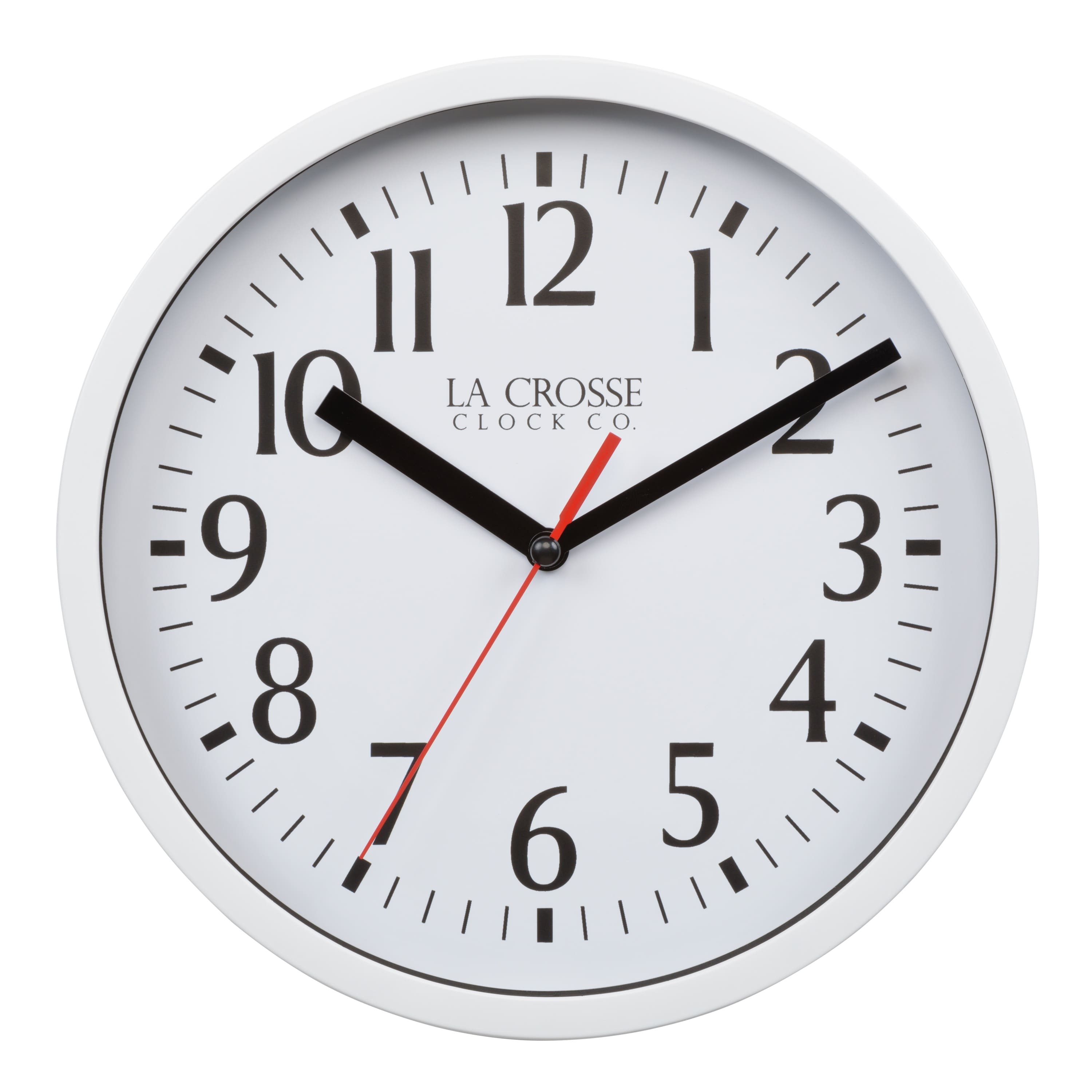 La Crosse Clock Co. - 8 in. Basics Quartz Analog Wall Clock - White