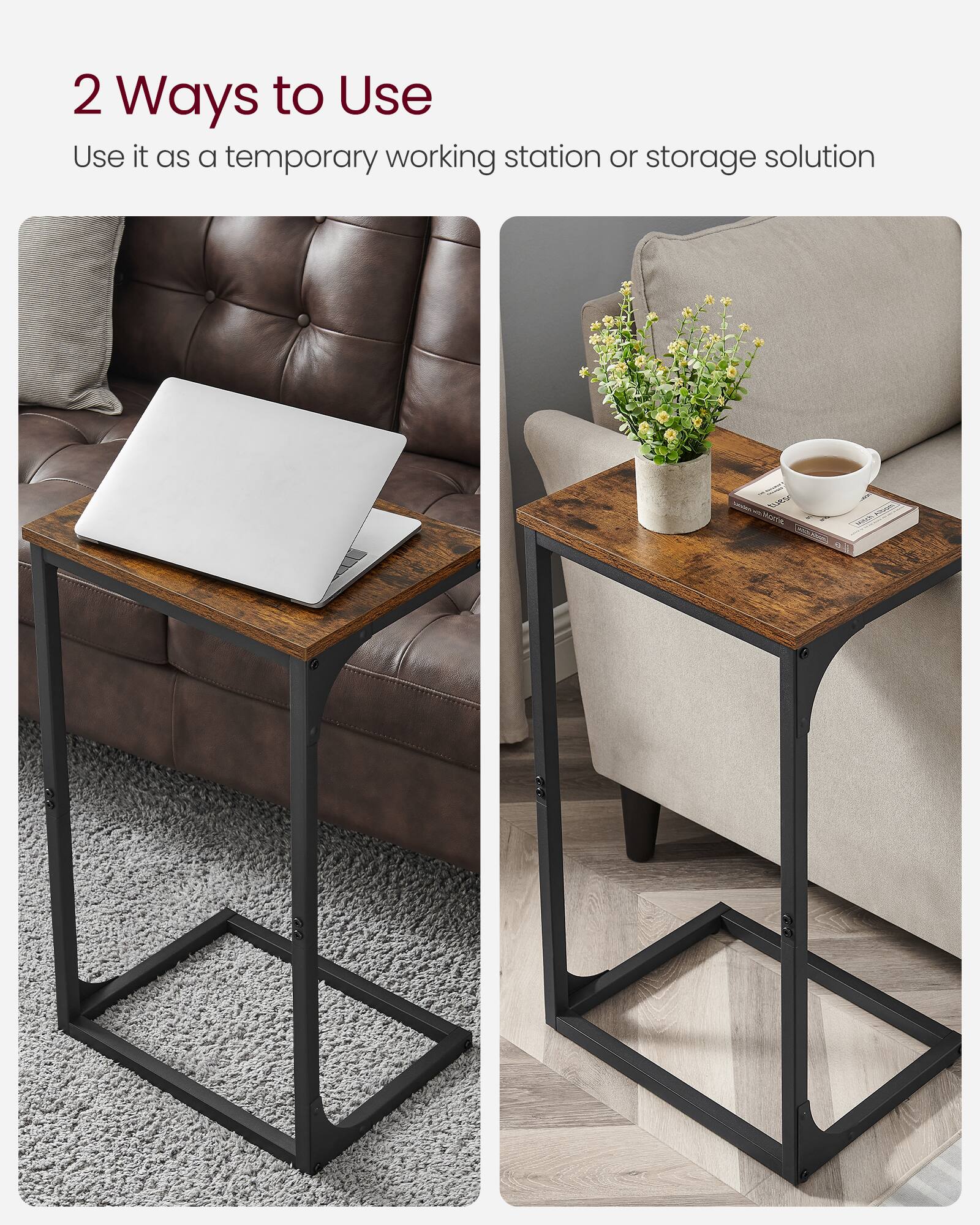 2 Ways to Use

Use it as a temporary working station or storage solution