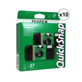 10x FUJIFILM QuickSnap Flash 400 One-Time-Use Disposable Camera (27 Exp, 2-Pack) - Green