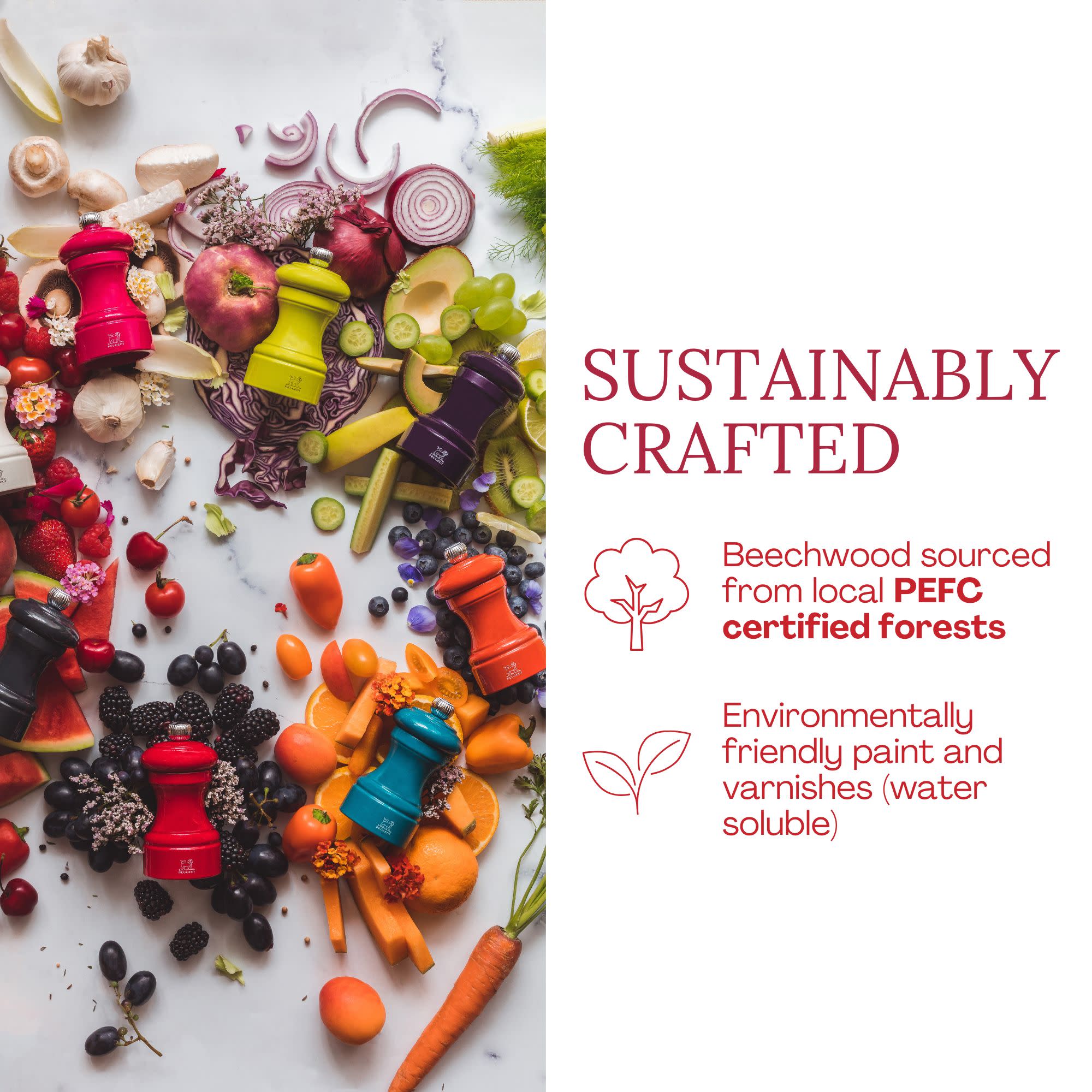 SUSTAINABLY CRAFTED

Beechwood sourced from local PEFC certified forests

Environmentally friendly paint and varnishes (water soluble)