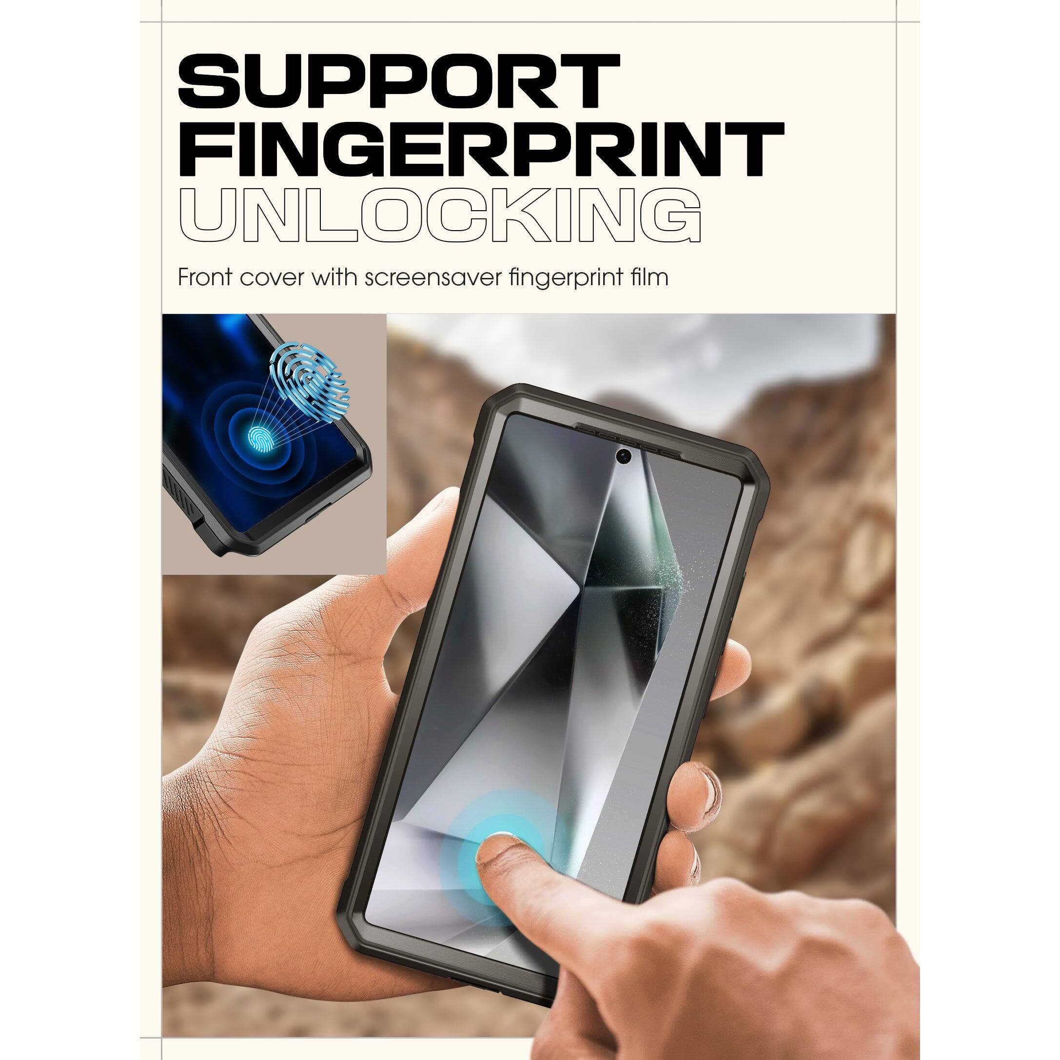 SUPPORT FINGERPRINT UNLOCKING

Front cover with screensaver fingerprint film