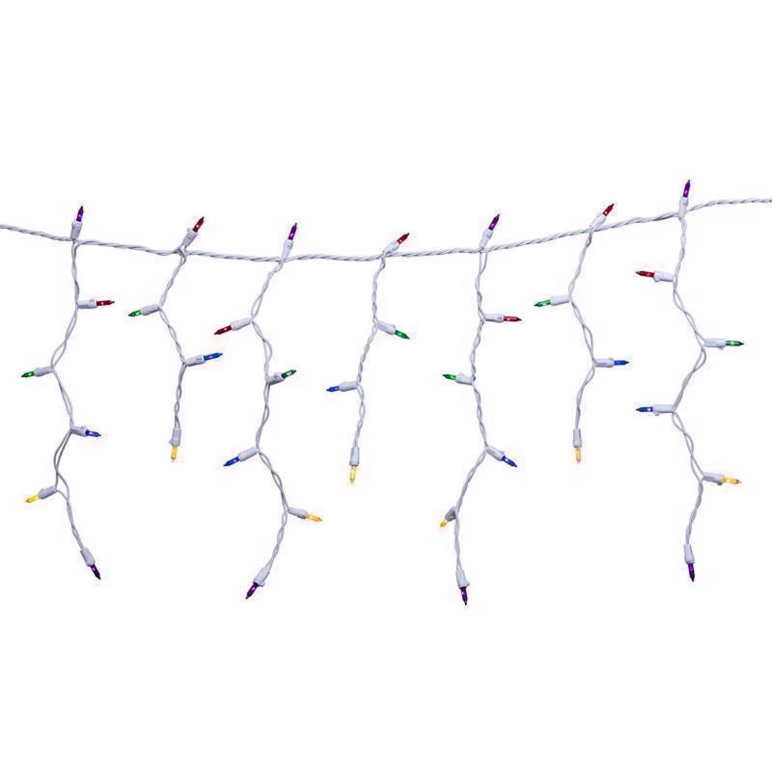 Celebrations - Classic LED T5 Multicolored 300 ct Icicle Christmas Lights 19.6 ft.