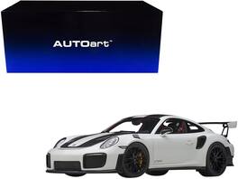 Porsche 911 (991.2) GT2 RS Weissach Package Stripes 1/18 Model Car by Autoart - White With Carbon