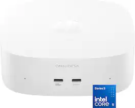 HP - OmniDesk Mini PC - Intel Core 5 315 - 8GB Memory - 512GB SSD - Cashmere White