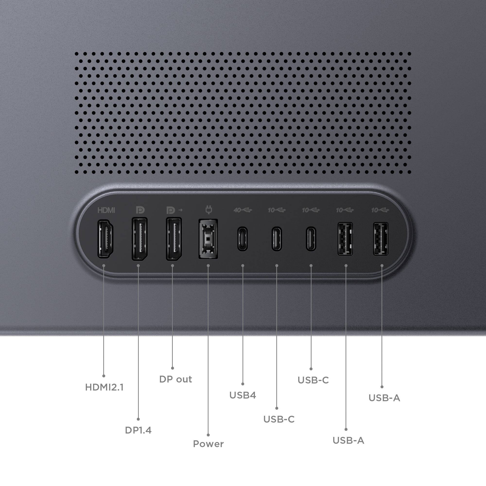 HDMI  
HDMI2.1  
DP out  
DP1.4  
USB4  
USB-C  
USB-A  
Power