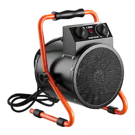 VEVOR - Greenhouse Heater, 1500W Electric Space Heater with Fan & High Heat Modes, IPX4 Protection, 25° Adjustable Angle - Black;Orange