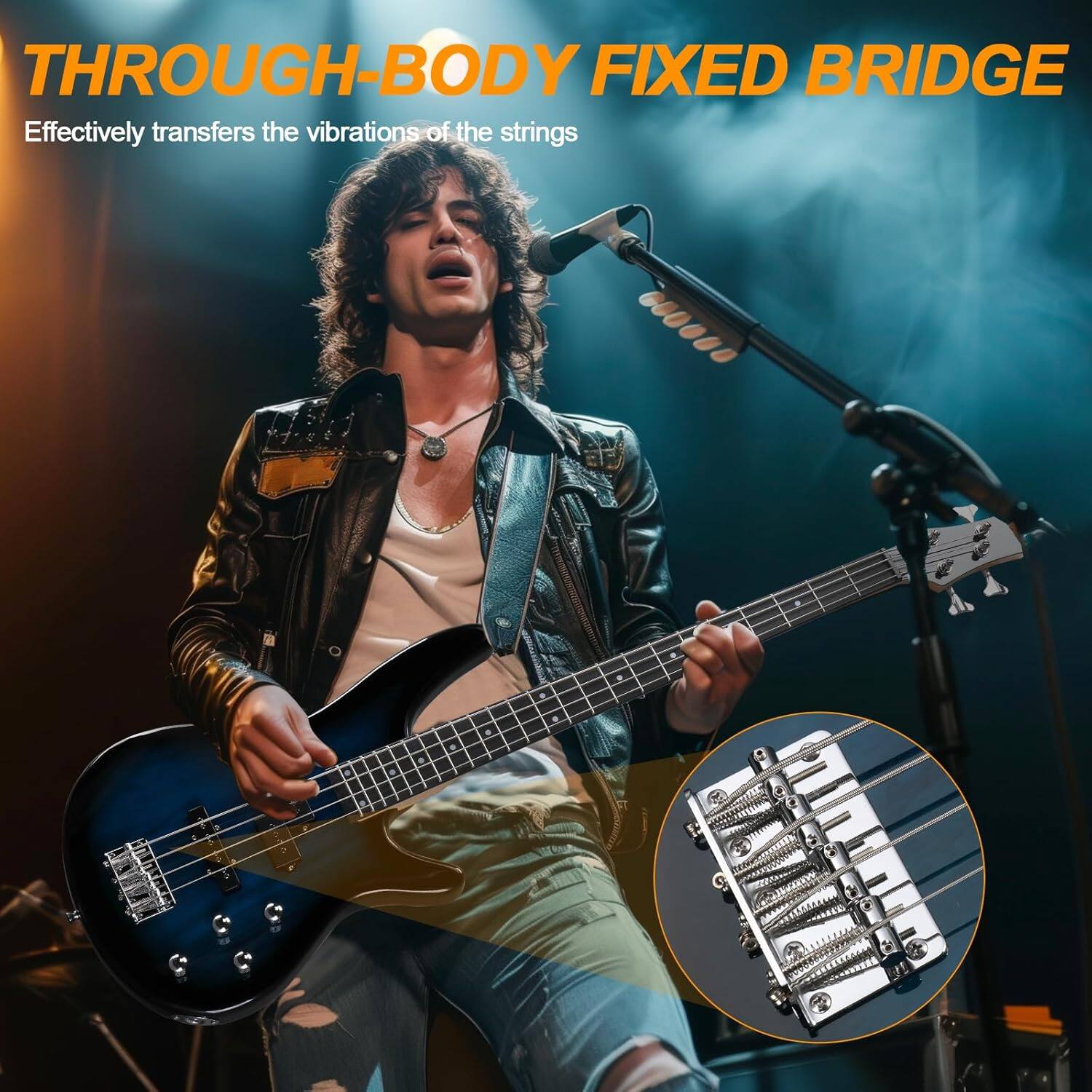 THROUGH-BODY FIXED BRIDGE  
Effectively transfers the vibrations of the strings