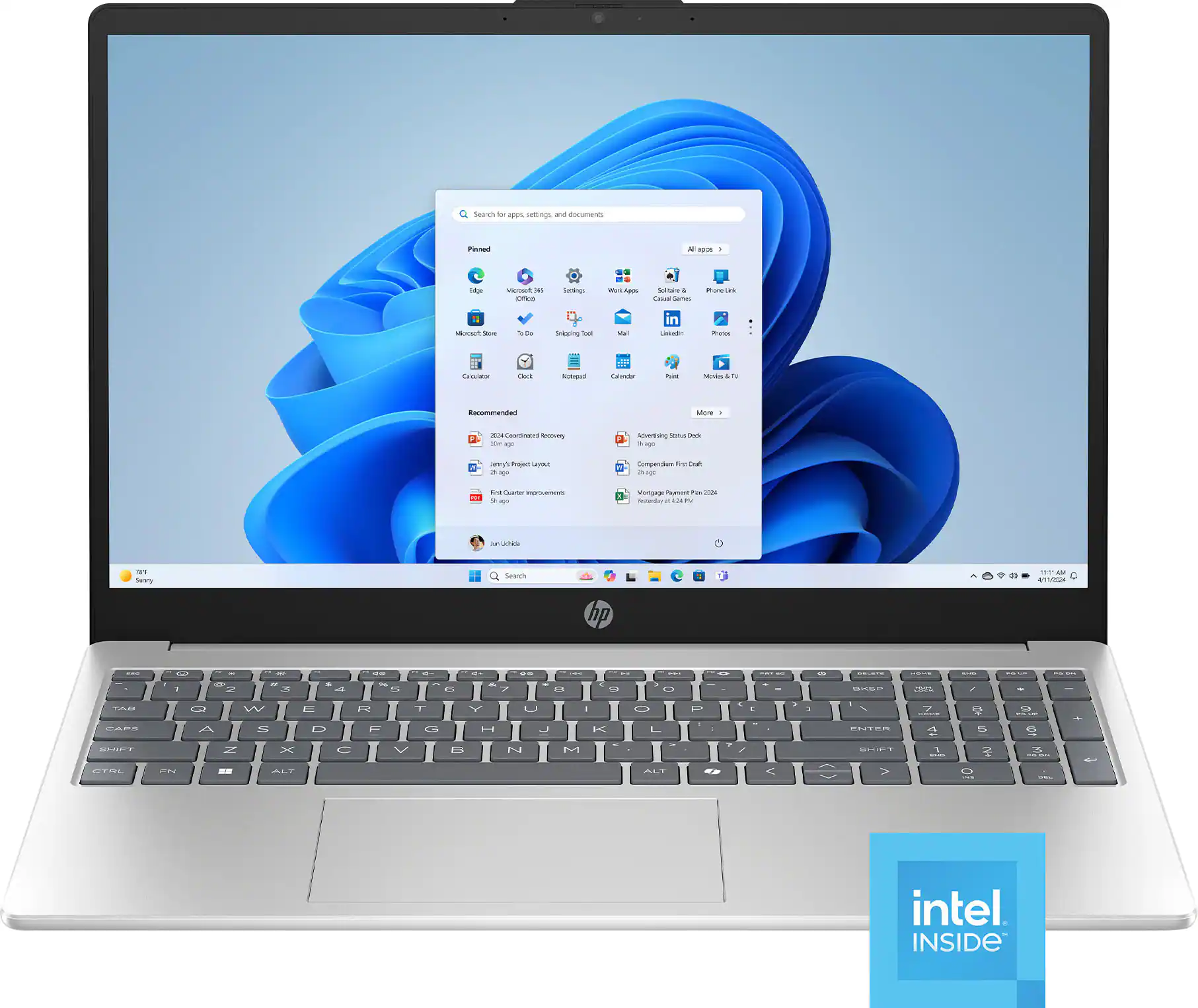 HP - 15.6" Laptop - Intel N100 2023 - 4GB Memory - 128GB UFS - Natural Silver
