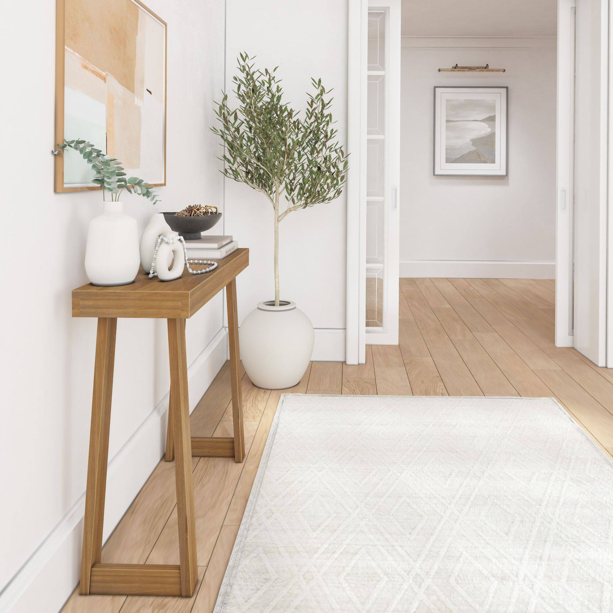 Alt View 4. Plank+Beam - Classic Console Table - 36 inches, Pecan - Pecan.