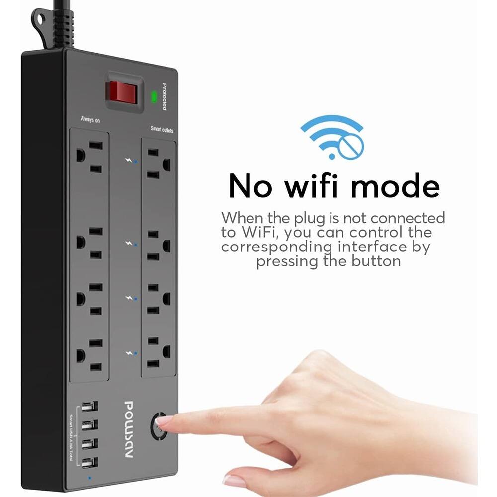 No wifi mode

When the plug is not connected to WiFi, you can control the corresponding interface by pressing the button