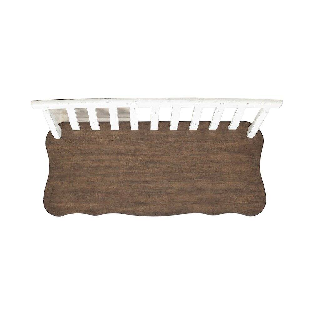 Left. Liberty Furniture Industries - Al Fresco Slat Back Bench for Dining Room - Graphite & Whitestone - Graphite & Whitestone.