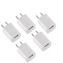 Qixxronics - 5-Pack USB Charger Cube, Wall Charger for iPhone 11 Pro Max/X/8/7, iPad, Samsung Phones and More USB Wall Charging Block - White