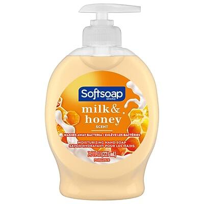 Softsoap
Milk & Honey Scent
Washes Away Bacteria / Enlève Les Bactéries
Moisturizing Hand Soap / Savon Hydratant Pour Les Mains
75 FL OZ (221 mL)
P30040928
