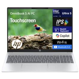 HP - omnibook 5 ai 16" touch ips wuxga ultra 5 225u 16gb 1tb ssd w11h laptop - Silver