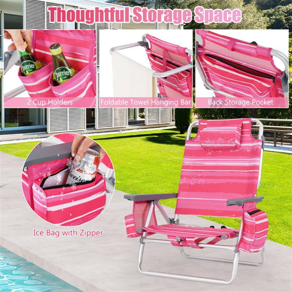 Thoughtful Storage Space

- 2 Cup Holders
- Foldable Towel Hanging Bar
- Back Storage Pocket
- Ice Bag with Zipper