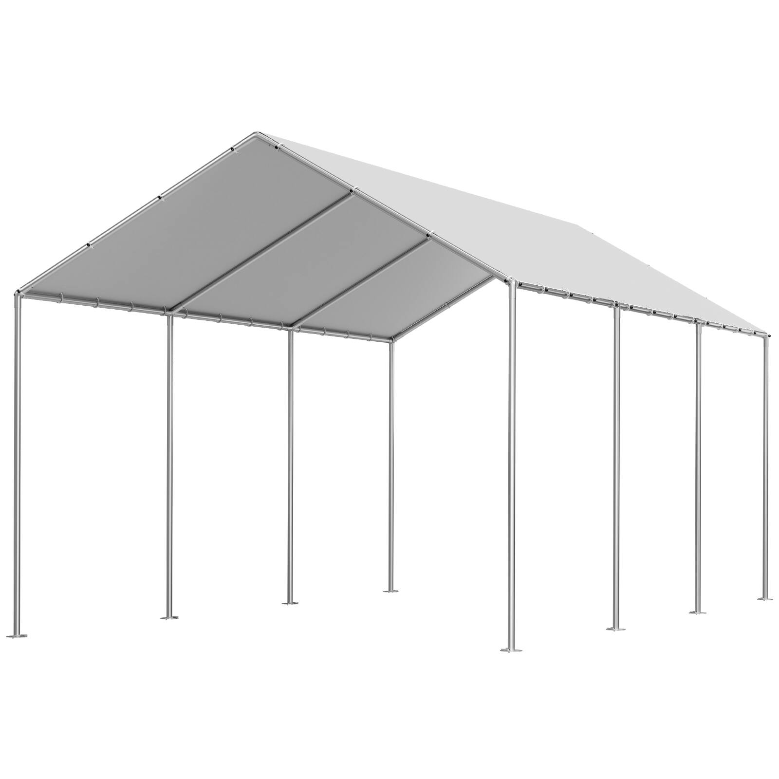 Alt View 5. VEVOR - Carport Replacement Canopy, 10 x 20 ft Potable Garage Tent Top Tarp, UV-Resistant & Waterproof Car Shelter Tarp - Grey.