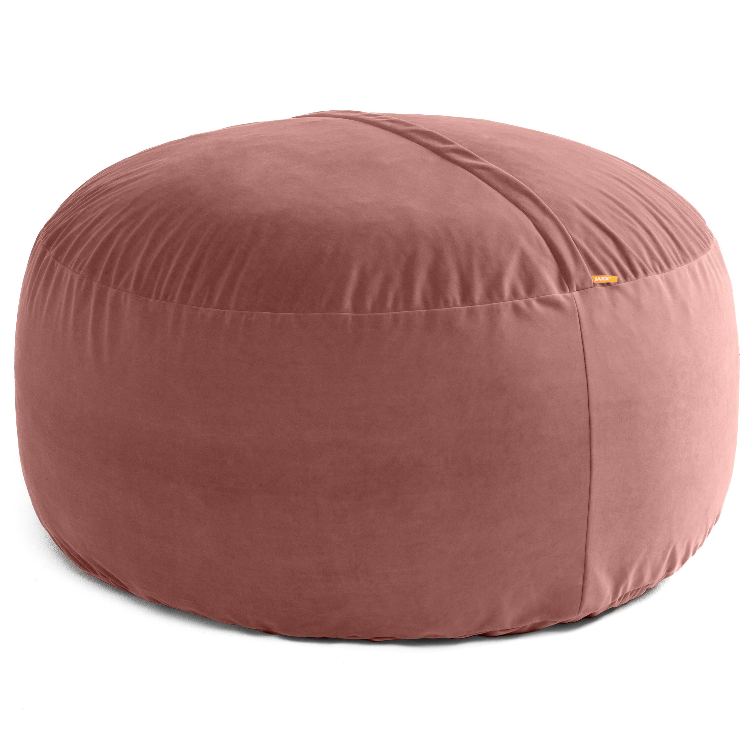 Front. Jaxx - Jaxx 5 Foot Saxx - Large Round Bean Bag Chair for Adults - Lush Velvet Mauve - Lush Velvet Mauve.